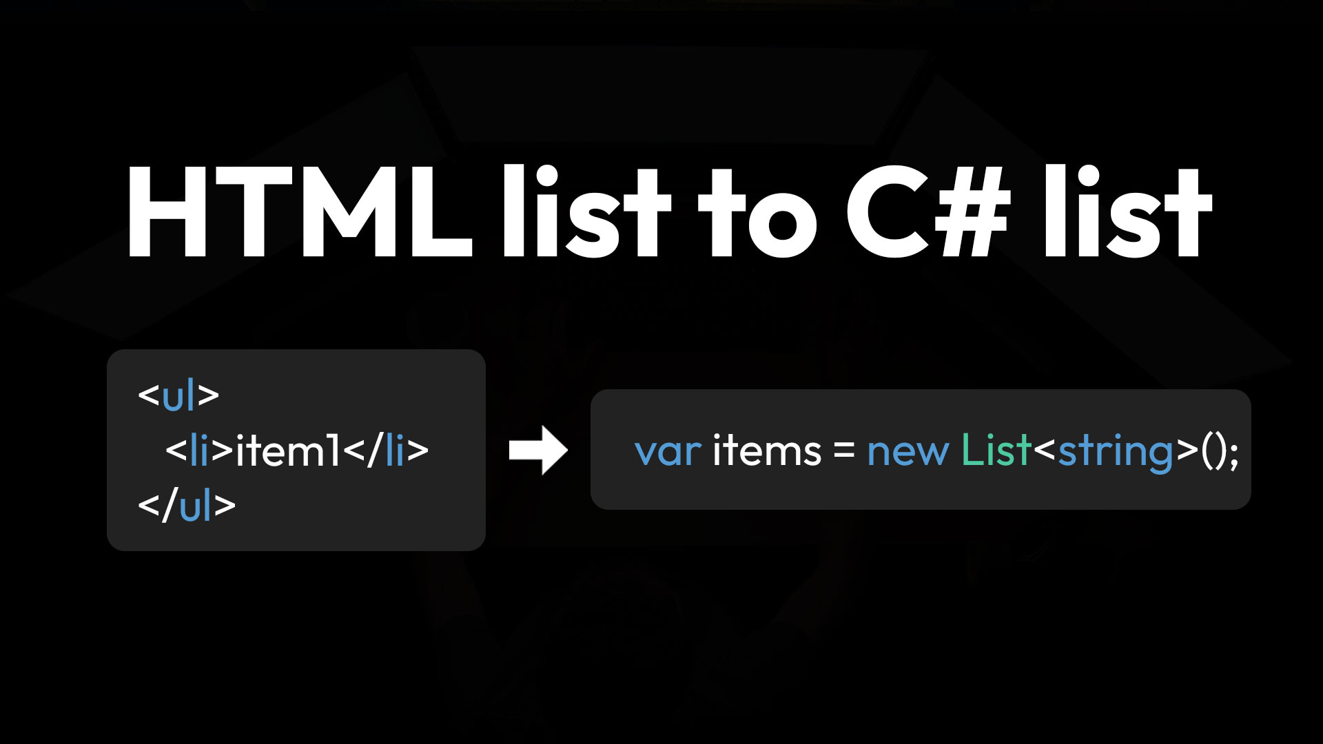 Convert HTML list into a C# list